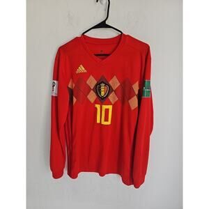 2018 Adidas Red Belgium Home Jersey/Shirt - Size L “Climalite”Eden Hazard #10